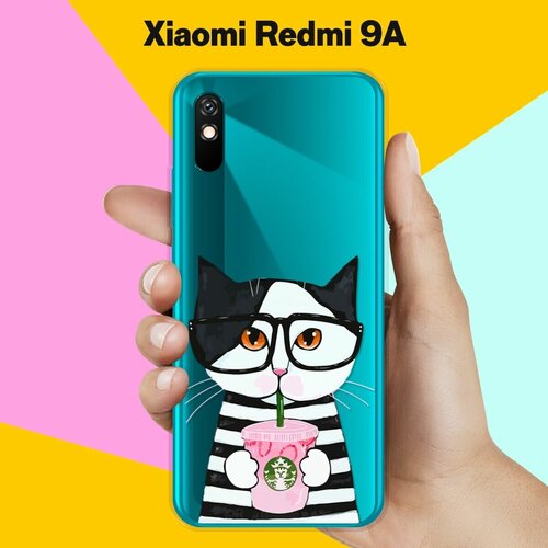 Силиконовый чехол Кот в очках на Xiaomi Redmi 9A силиконовый чехол на xiaomi redmi 9a сяоми редми 9а кот призыватель погоды