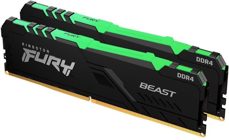 Модуль памяти Kingston Fury Beast RGB DDR4 DIMM 3733Mhz PC29800 CL19 - 16Gb Kit (2x8Gb) KF437C19BBAK2/16