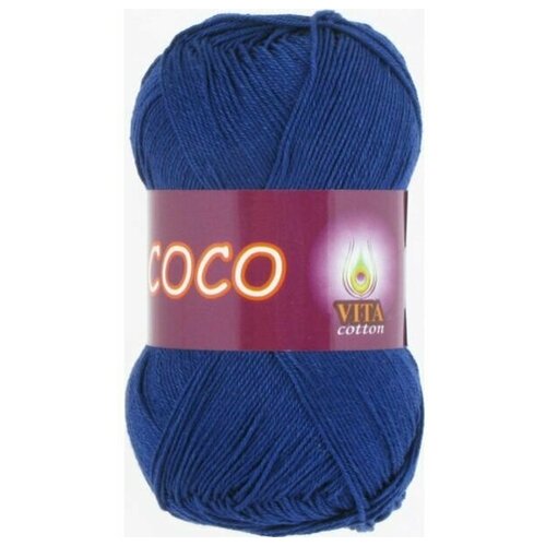 Пряжа Vita Coco (Коко) 3857 темно-синий 100% мерсеризованный хлопок 50г 240м 1 шт