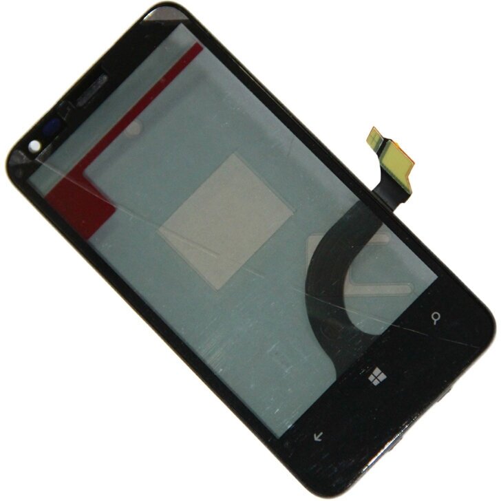 Тачскрин (сенсор) для Nokia Lumia 620 (RM-846) в сборе с рамкой Rev.3 (черный) (HQ)