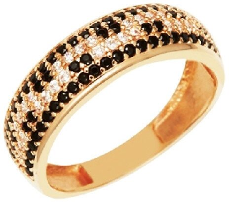 Кольцо AURORASTAR, красное золото, 585 проба, фианит, размер 17, красный, золотой