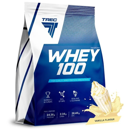 фото Протеин сывороточный trec nutrition whey 100%, 2275 г, ваниль