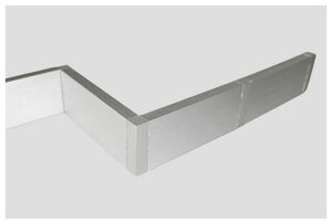 Плинтус квадратный брусок алюминий анодированный серебро 40 мм. Длина 2.95 метра