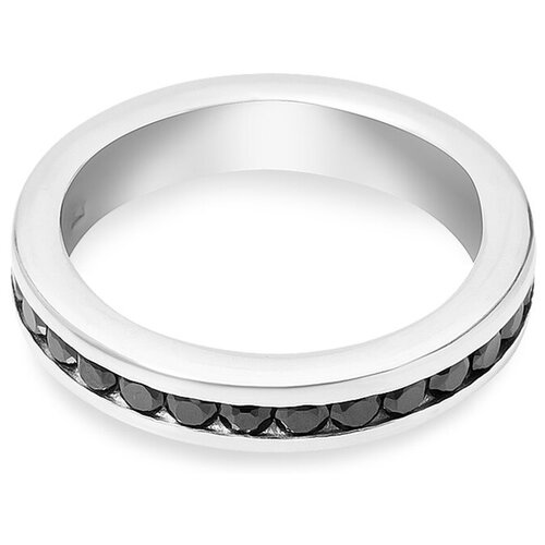 Кольцо серебро с дорожкой цирконов, размер 15