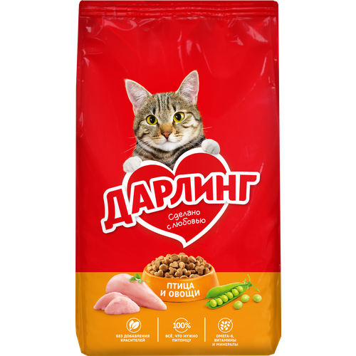 Дарлинг корм для кошек, птица с овощами, 760 гр