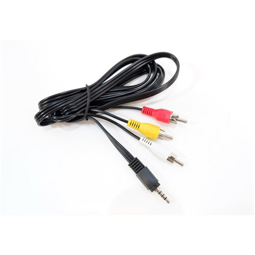 Кабель аудио виде 3.5 Jack — 3x RCA 4 контакта 1m atcom 3 5 mini jack 3rca at1006 1 м черный