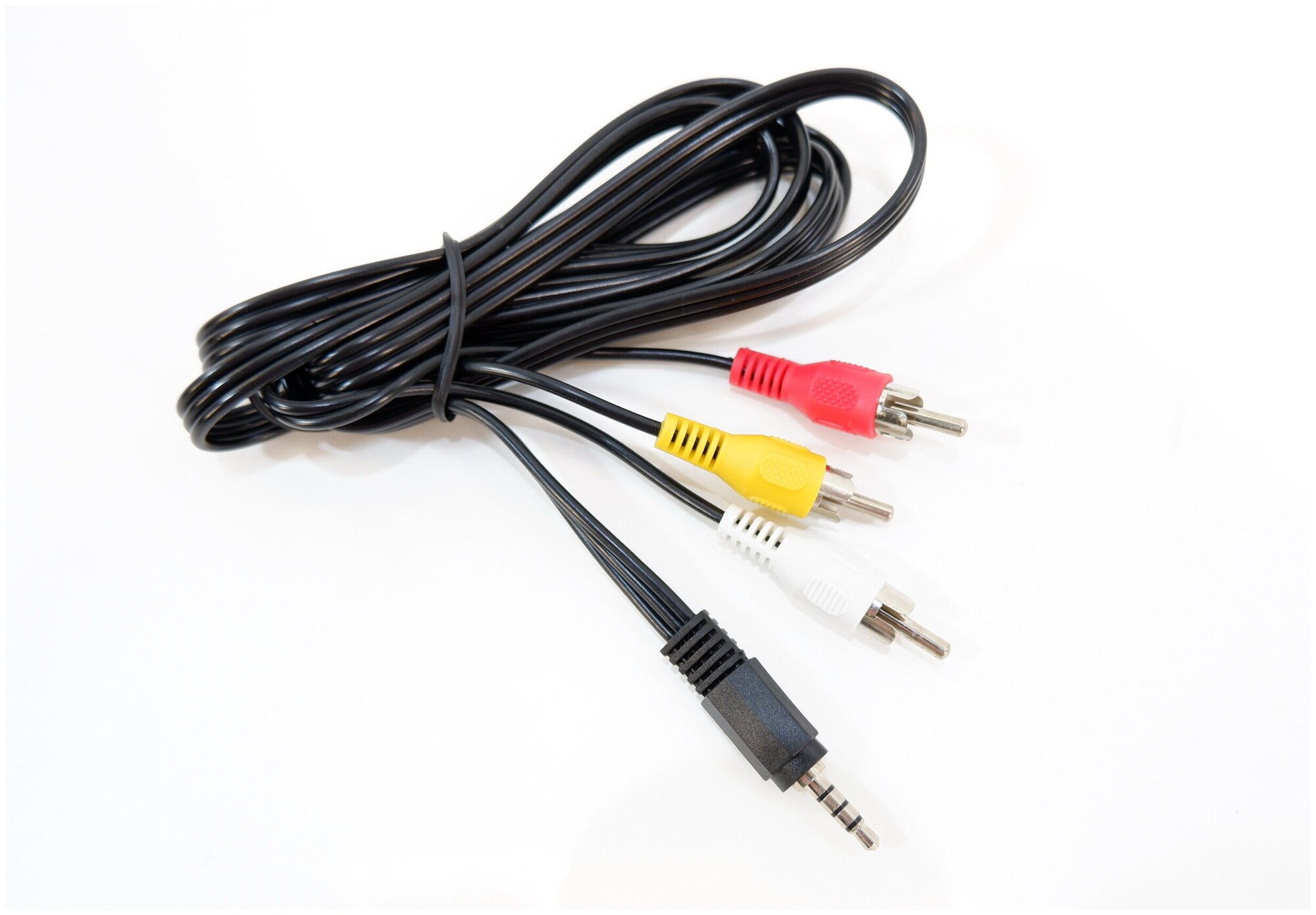 фото Кабель аудио виде 3.5 Jack — 3x RCA 4 контакта 1m