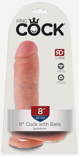 Изображение товара Фаллоимитатор King Cock Pipedream, реалистичный, с мошонкой, телесный, 20,3 см