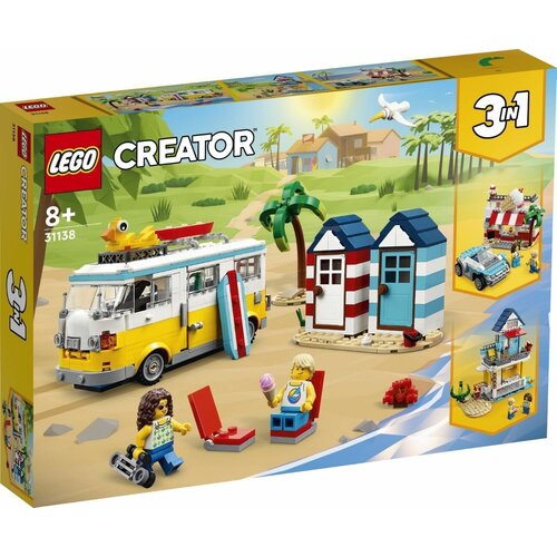 lego creator beach camper van 31138 набор строительных игрушек 556 деталей lego Конструктор LEGO Пляжный автобус (31138 Beach Camper Van)