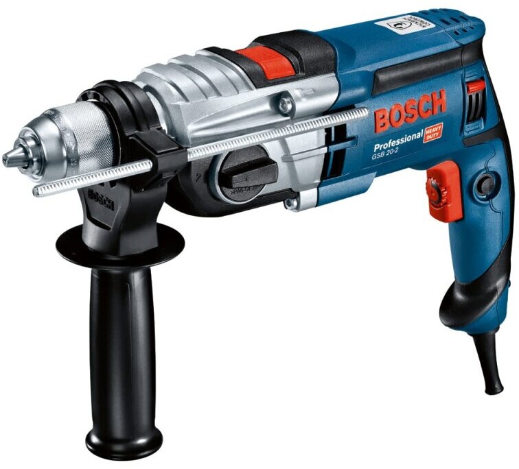 Дрель Bosch ударная GSB 19-2 RE (850 Вт, БЗП.13 мм, 2 скор, 36 нм, 2,6 кг, кейс) 060117B500