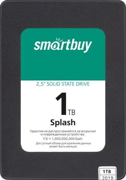 Твердотельный накопитель SSD 2.5 1 Tb Smart Buy Splash Read 560Mb/s Write 500Mb/s 3D NAND TLC (SBSSD-001TT-MX902-25S3)