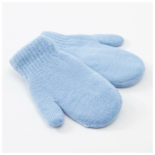 Варежки детские двухслойные MINAKU Однотонные цв голубой р-р 15 6-8 лет 488₽