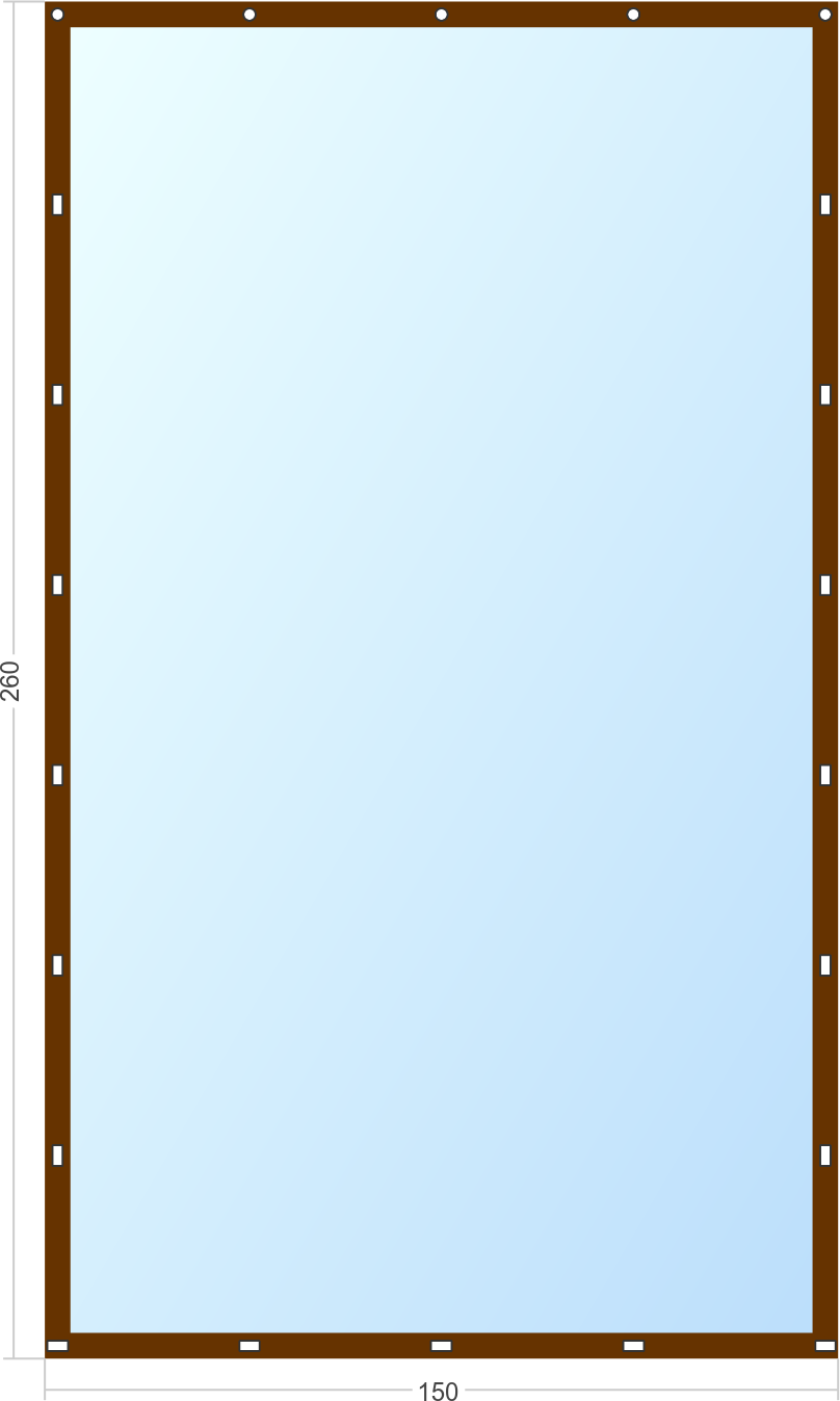 Мягкое окно Софтокна 150х260 см съемное, Скоба-ремешок, Прозрачная пленка 0,7мм, Коричневая окантовка, Комплект для установки - фотография № 3