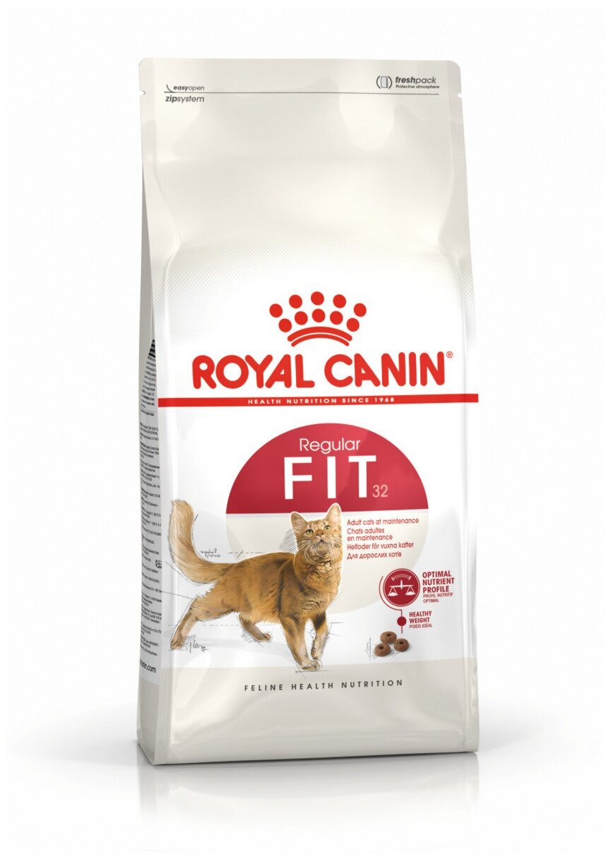 Royal Canin Fit 32 Корм сухой сбалансированный для взрослых умеренно активных кошек от 1 года, 0,4 кг - фотография № 1