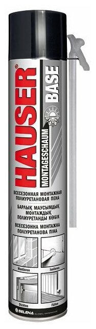 Пена монтажная Hauser BASE бытовая всесезонная 400 мл