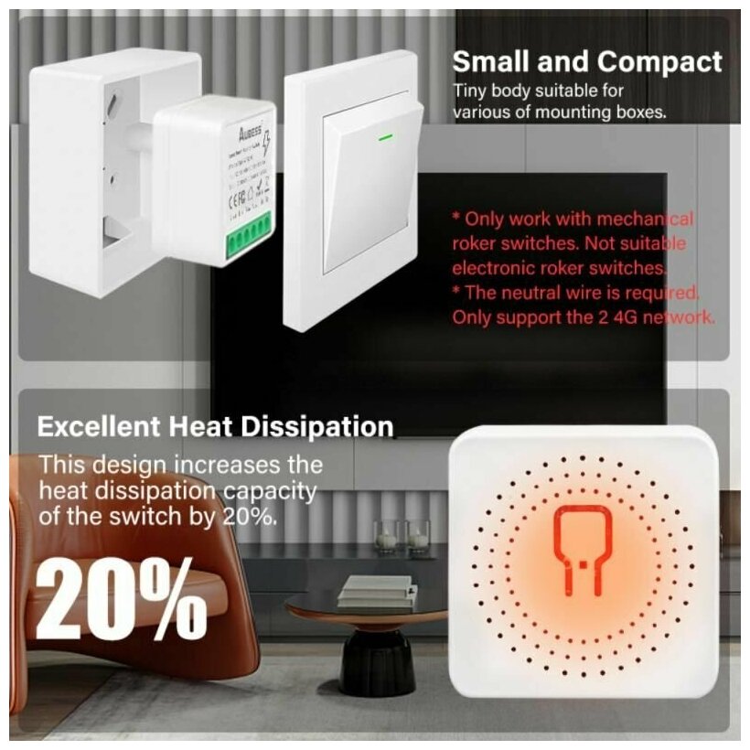 Мини переключатель WiFi реле Tuya mini Smart Switch WI-Fi 16A. Алиса Alexa Google Home WiFi Smart Switch