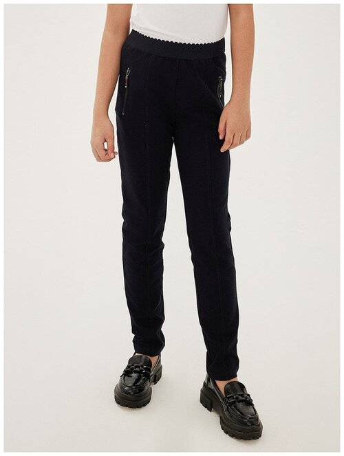 Школьные брюки  Noble People, повседневный стиль, карманы, размер 122, синий