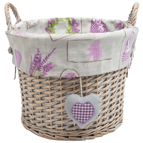 фото Корзина стеллажная круглая с ручками "сердце", д300 ш300 в260, серый natural house