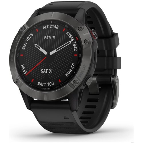 Умные часы Garmin Fenix 6 Sapphire Wi-Fi NFC, серый/черный