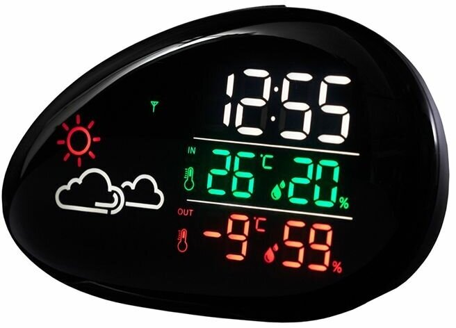 Метеостанция домашняя Wi-Fi USB термометр датчик влажности с функцией будильника и времени цветной дисплей - фотография № 6