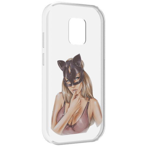 Чехол MyPads девушка-в-купальнике-с-маской-кошки женский для UleFone Power Armor 14 / 14 Pro задняя-панель-накладка-бампер