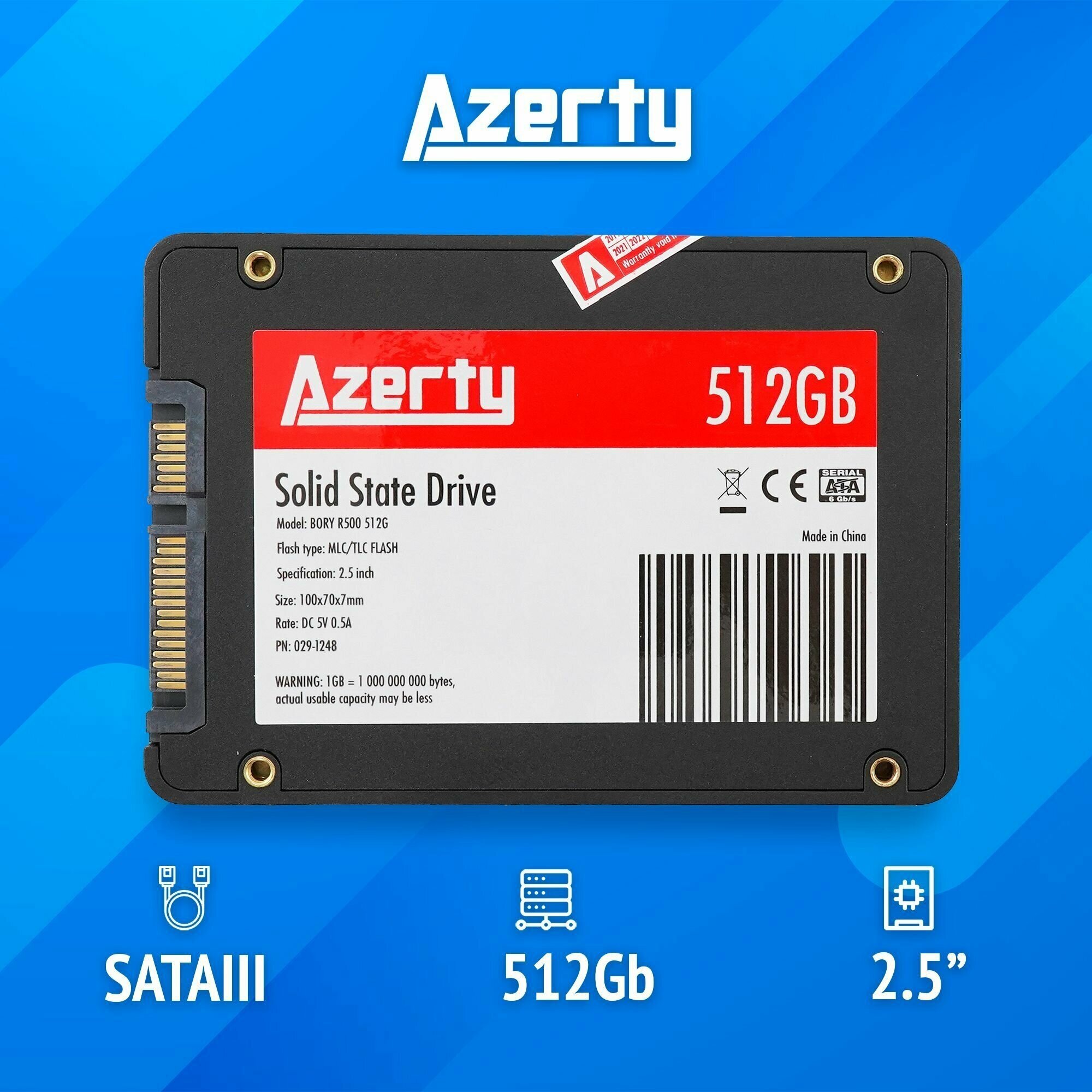512 Гб Внутренний SSD диск Azerty Bory R500 512G