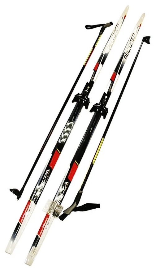 Лыжный комплект STC (лыжи, палки, крепления) 75 мм 180 см Pentonen Delta black/red/white