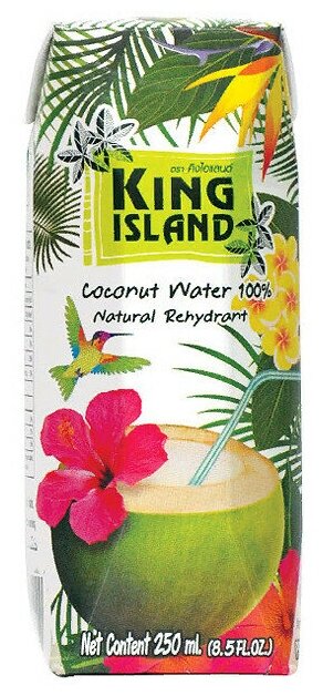 Вода кокосовая King Island 100%, без сахара, 250 мл