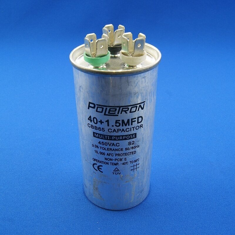 Пусковой конденсатор 40 + 1,5 мкф 450 V CBB65 - фотография № 1