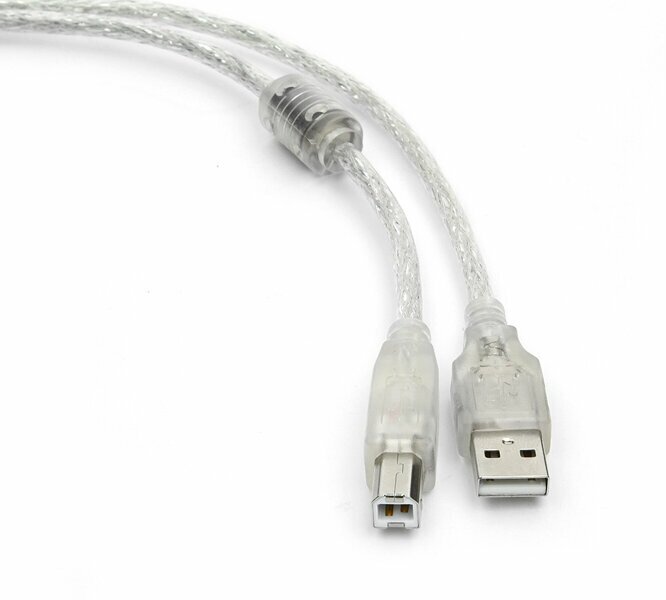 Аксессуар Gembird Cablexpert Pro USB 2.0 AM/BM 2m Transparent CCF-USB2-AMBM-TR-2M