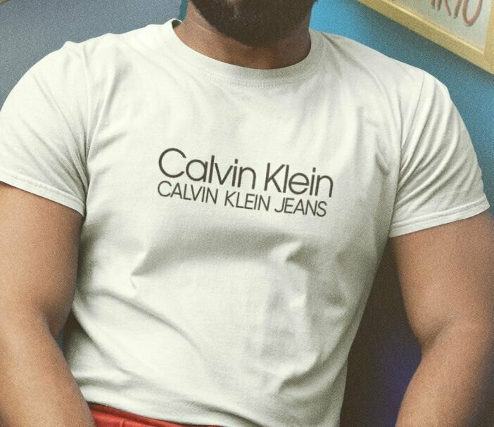 Термотрансфер Tite, термонаклейка на одежду Calvin Klein, Кельвин Кляйн (черный), размеры 20х6 см