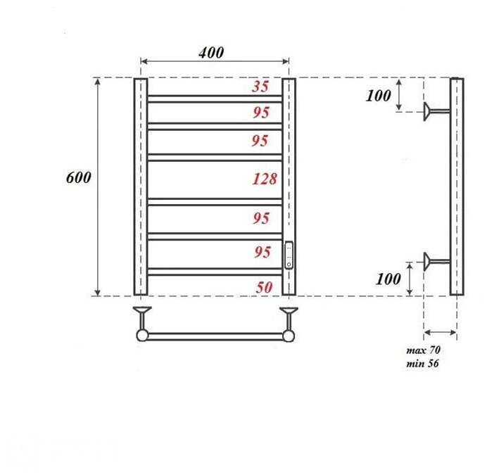 Электрический полотенцесушитель Point - фото №4