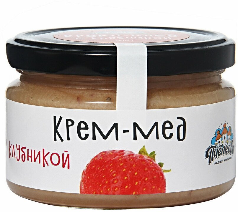 Крем мед с клубникой "Пчелково" 300г - фотография № 4