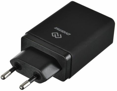 Зарядное устройство сетевое Digma DGWC-2U-QC3.0-BK 2xUSB, 3A, черное