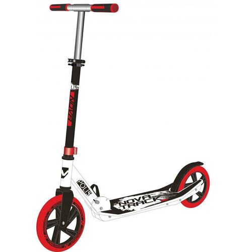 фото Самокат городской novatrack polis красный колеса 230*200 мм pu 230p. polis. rd9