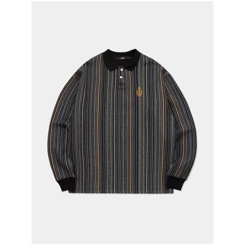 Лонгслив LMC, оверсайз, круглый вырез, размер S, черный