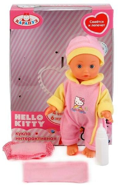 Карапуз Пупс озвученный Hello Kitty цвет одежды розовый желтый