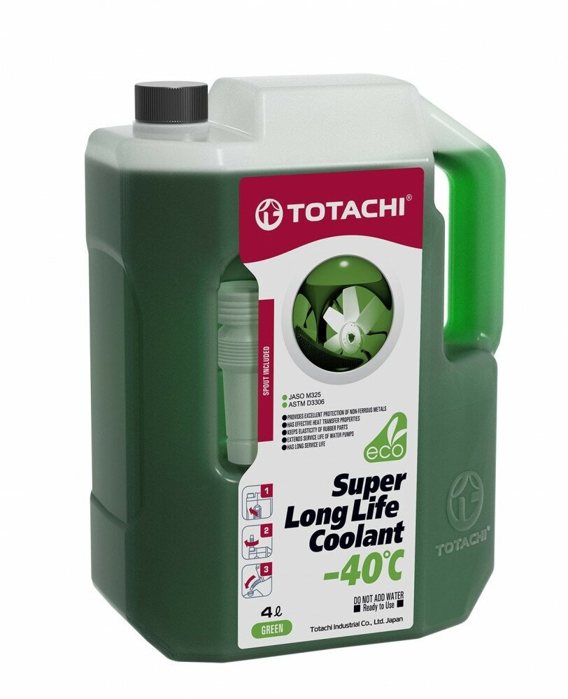 Антифриз готовый раствор SUPER LLC -40°C зелёный 4л Totachi 41604