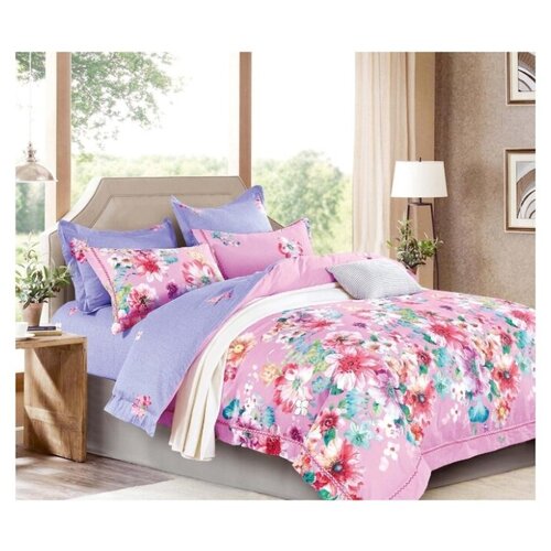 фото Постельное белье евростандарт tango tpig3-1174, сатин, 50 х 70 см розовый/сиреневый