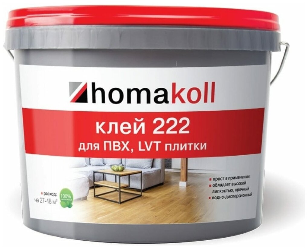 Клей для ПВХ и LVT плитки Homa Homakoll 222 6 кг