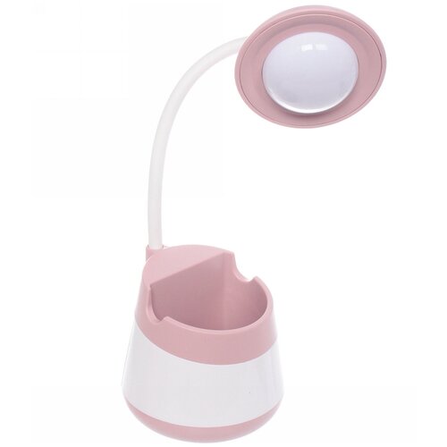 Настольная лампа «Marmalade-Фонарь» LED цвет розовый, с подстаканником и держателем для телефона