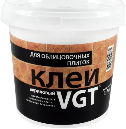 Клей для облицовочных плиток Vgt (ВГТ), акриловый, 1,7 кг