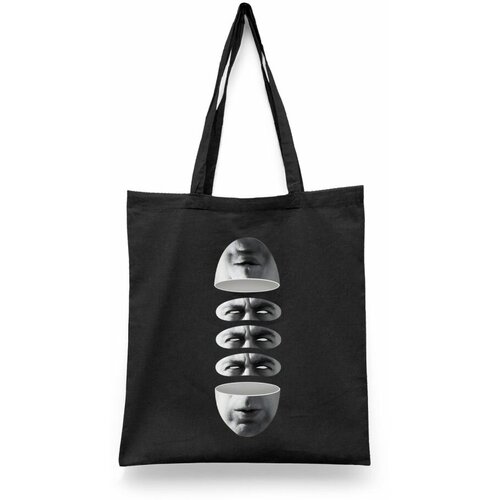 фото Сумка-шоппер унисекс каждому своё "абстракция/минимализм/арт" черная