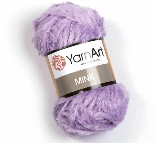 Пряжа Yarnart Mink -2 шт, сиреневый (350), 75м/50г, 100% полиамид, меховая пряжа ярнарт минк