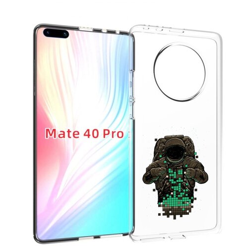 Чехол MyPads космонавт с пикселями для Huawei Mate 40 Pro (NOH-NX9) задняя-панель-накладка-бампер