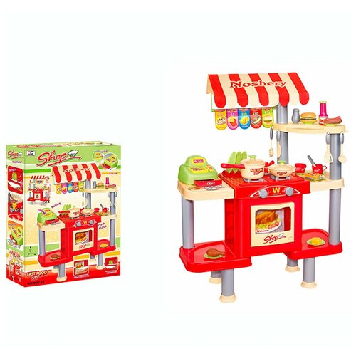 детская деревянная игровая кухня грейси стайл с 27 аксессуарами Детская игровая кухня с аксессуарами 008-33