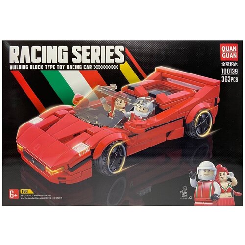 конструктор quan guan racing series 100130 желтый спорткар 366 дет Конструктор Техник Красный спорткар 363 детали 100139