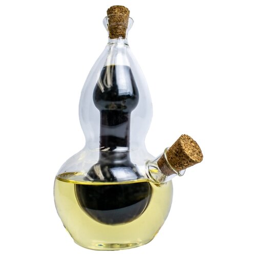 фото Бутылка для масла и уксуса в форме лампы, стеклянная, пробковая крышка marma