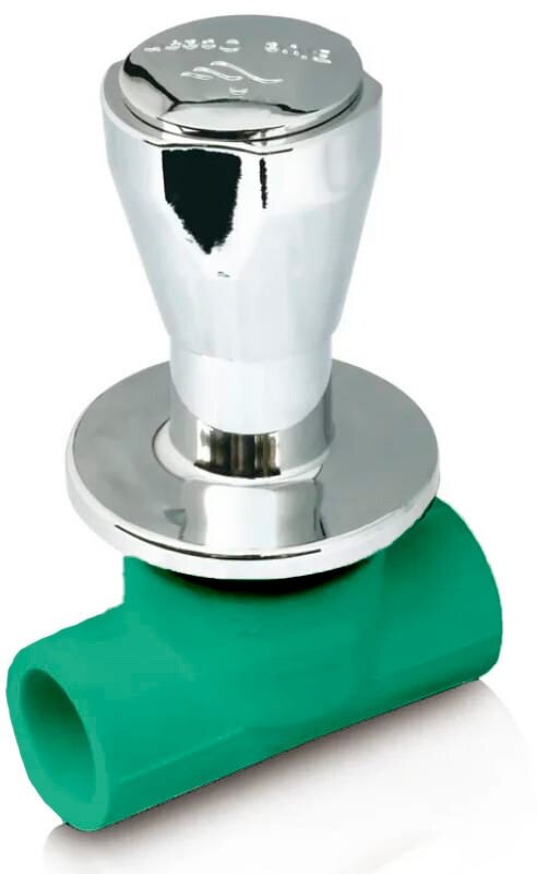 фото Шаровой кран Blue Ocean проходной под штукатурку (вентиль) зеленый - 20