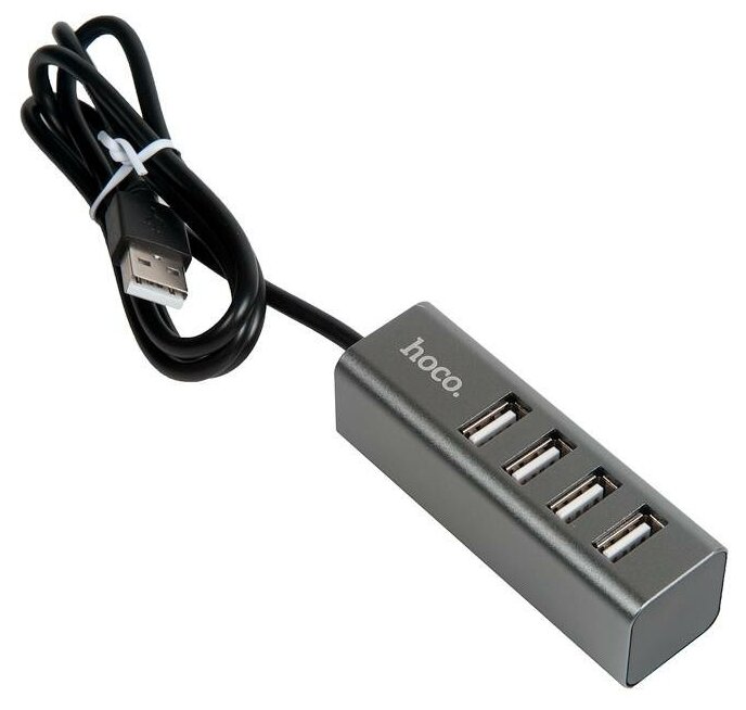 Переходник USB- хаб HOCO HB1 4 порта серебристый